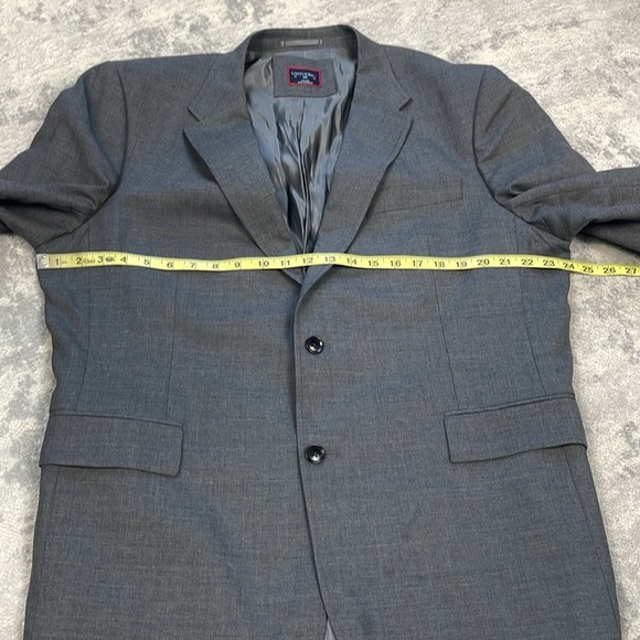Untuckit Wrinkle Resistant Palazzo Sport Coat Blazer Gray Wool Sz 46R - Picture 14 of 15